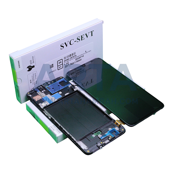 تاچ و ال سی دی سامسونگ اسمبل مدل LCD SAM A70 (A705)+FRAME BLACK ASSEMBLE