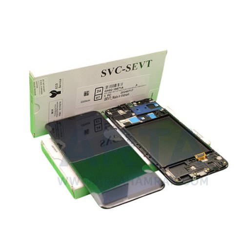 تاچ و ال سی دی سامسونگ اسمبل مدل LCD SAM A20 (A205) + FRAME ASSEMBLE