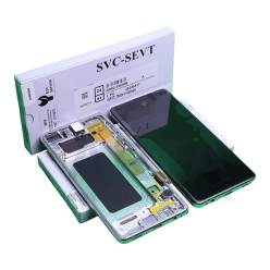 تاچ و ال سی دی سرویس پک فریم دار سامسونگ سری S مدل LCD SAM S10 PLUS (G975) + FRAME SVC SILVER
