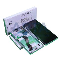 تاچ و ال سی دی سرویس پک فریم دار سامسونگ سری S مدل LCD SAM S21 ULTRA (G998) + FRAME SVC SILVER