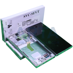 تاچ و ال سی دی سرویس پک فریم دار سامسونگ سری S مدل LCD SAM S22 ULTRA (S908) + FRAME SVC SILVER